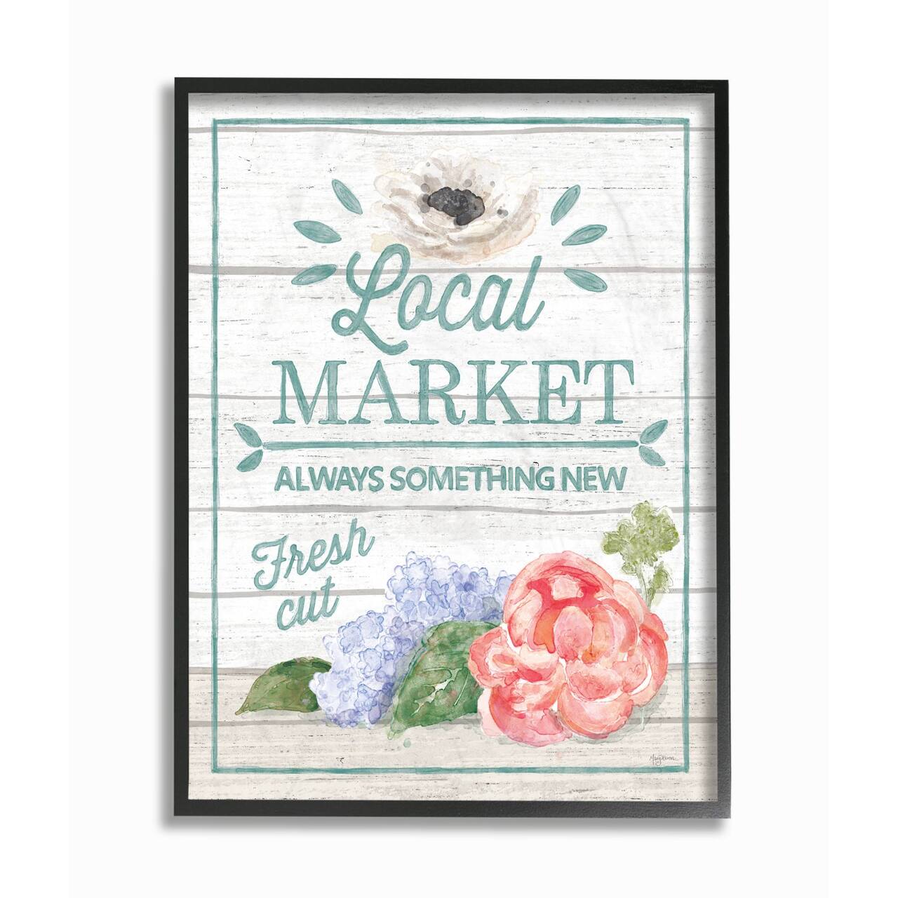Stupell Industries Local Market Black Framed Wall Art